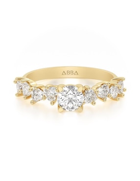 Anillo De Compromiso De Oro 10 K Abba Joyas Zirconia