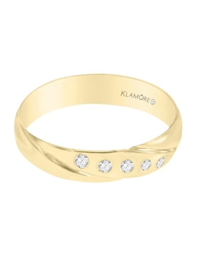 Argolla De Oro 14 K Klamore Diamante