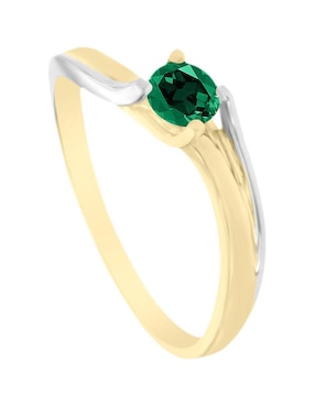 Anillo Fascinare Raiza 14 k de oro amarillo esmeralda brillante