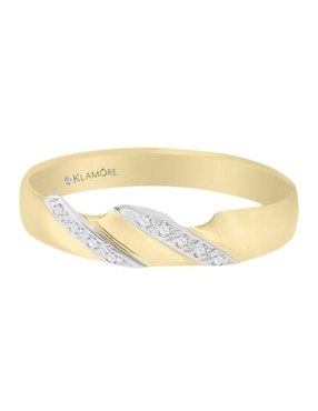 Argolla De Oro 14 K Klamore Diamante