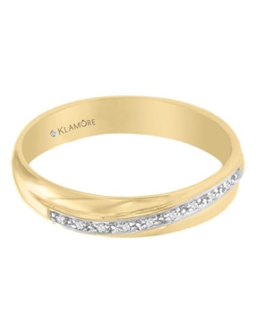 Argolla De Oro 14 K Klamore Diamante