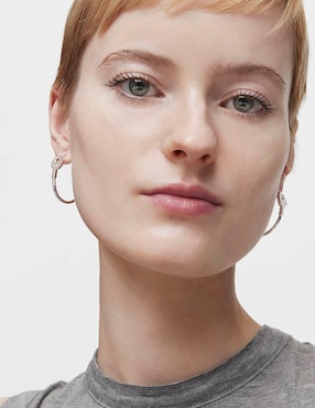 Aretes de aro redondos Tous Manifesto de plata P 925 con acabado brillante