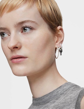 Aretes de aro redondos Tous Manifesto de plata P 925 con acabado brillante