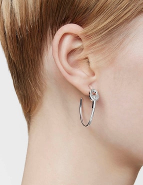 Aretes de aro redondos Tous Manifesto de plata P 925 con acabado brillante