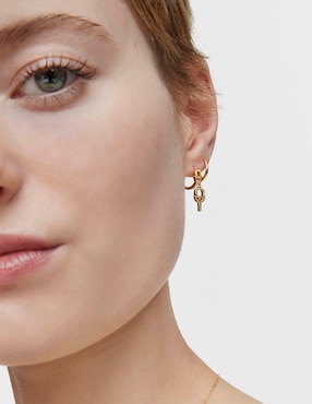 Aretes de aro Tous Manifesto de oro con acabado brillante