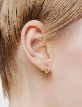 Aretes de aro Tous Manifesto de oro con acabado brillante