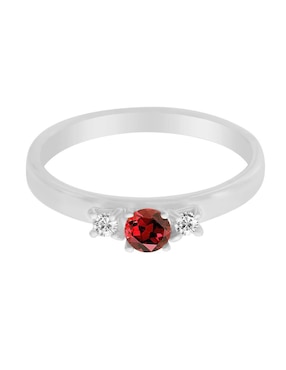 Anillo Fascinare Lin 14 k de oro blanco rubí y diamante brillante