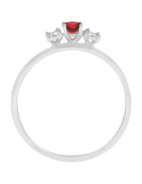 Anillo Fascinare Lin 14 k de oro blanco rubí y diamante brillante