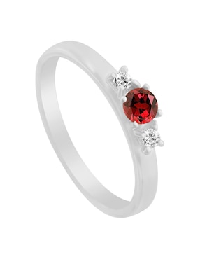 Anillo Fascinare Lin 14 k de oro blanco rubí y diamante brillante
