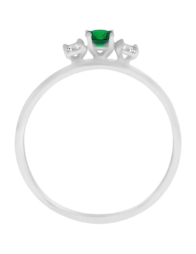 Anillo Fascinare Lin 14 k de oro blanco esmeralda y diamante brillante