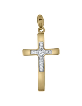 Dije De Cruz Fianelli Adorel De Oro Amarillo 14 K Diamante