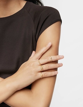 Anillo de corazón Tous Bold motif de plata P 925 con acabado baño de oro