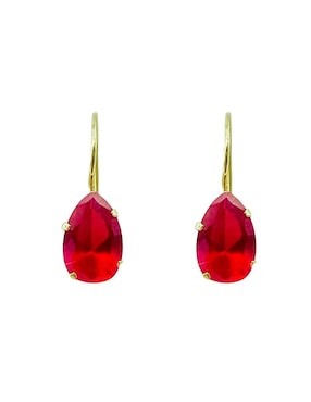 Aretes de gota Mancini de oro con acabado brillante zirconia