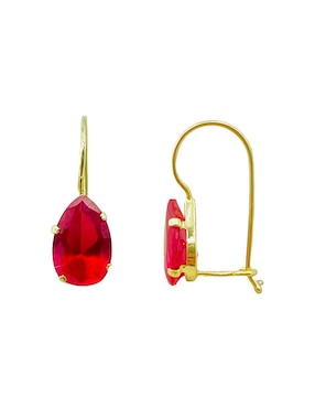 Aretes de gota Mancini de oro con acabado brillante zirconia