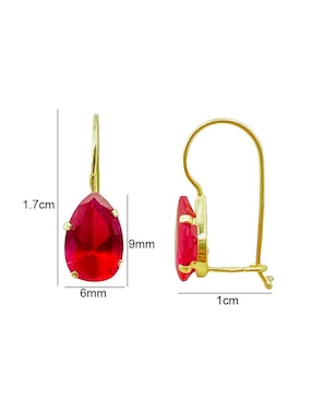 Aretes de gota Mancini de oro con acabado brillante zirconia