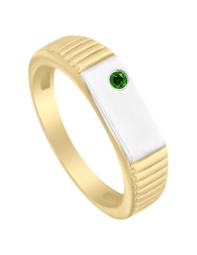Anillo Fascinare Jesus 14 k de oro amarillo esmeralda brillante