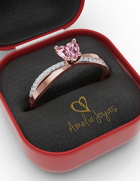 Anillo de compromiso de oro 14 k Amelie Joyas