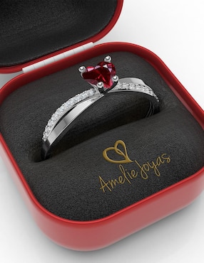 Anillo de compromiso de oro 14 k Amelie Joyas