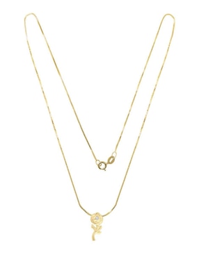 Colgante Y Dije de flor Fianelli rosa centifolia de oro amarillo 14 K