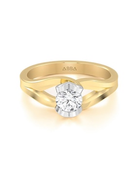 Anillo De Compromiso De Oro 14 K Abba Joyas Zirconia