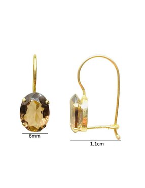 Aretes de óvalo Mancini de oro topacio