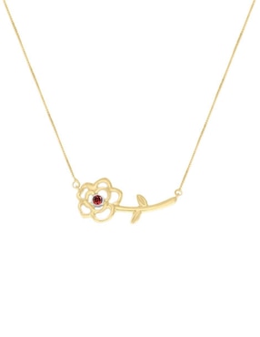 Colgante Y Dije de flor Fascinare rosa de oro amarillo 14 K