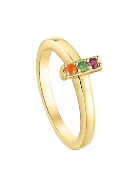 Anillo Tous Basic Colors de plata P 925 rodolita con acabado baño de oro