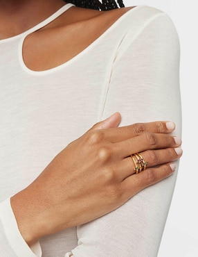 Anillo Tous Basic Colors de plata P 925 rodolita con acabado baño de oro