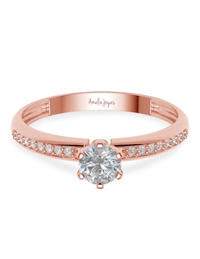 Anillo de compromiso de oro 14 k Amelie Joyas