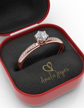 Anillo de compromiso de oro 14 k Amelie Joyas