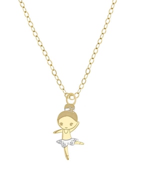 Colgante Y Dije de bailarina Fianelli alina de oro amarillo 14 K