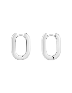 Aretes De Aro Ovalados TOUS Basic De Plata P 925