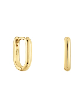 Aretes ovalados Tous Basic de plata P 925 con acabado baño de oro