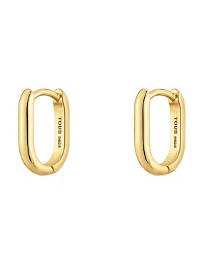 Aretes ovalados Tous Basic de plata P 925 con acabado baño de oro