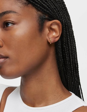 Aretes ovalados Tous Basic de plata P 925 con acabado baño de oro