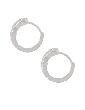 Aretes de corazón Unlimited By Ob de plata P 925 con acabado brillante zirconia