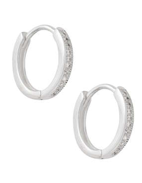Aretes Unlimited By Ob de plata P 925 con acabado brillante zirconia