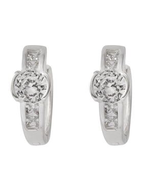 Aretes Unlimited By Ob de plata P 925 con acabado brillante zirconia