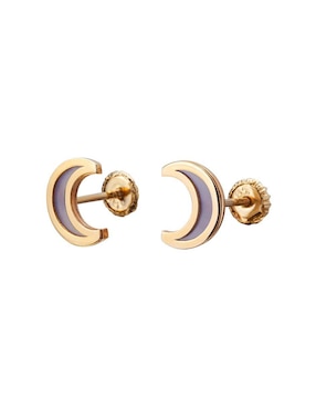 Broqueles de luna Giallo Exclusiva de oro con acabado espejo madre perla