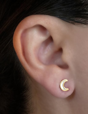Broqueles de luna Giallo Exclusiva de oro con acabado espejo madre perla