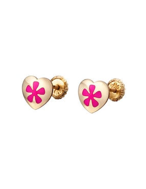 Broqueles de corazón Giallo Exclusiva de oro con acabado espejo