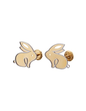 Broqueles de conejo Giallo Exclusiva de oro con acabado espejo