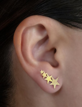 Broqueles de estrella Giallo Exclusiva de oro con acabado espejo