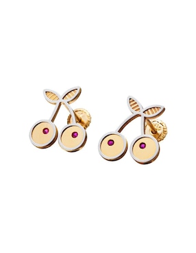 Broqueles de cereza Giallo Exclusiva de oro con acabado espejo zirconia