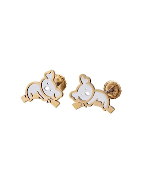 Broqueles de koala Giallo Exclusiva de oro con acabado espejo
