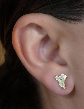Broqueles de koala Giallo Exclusiva de oro con acabado espejo