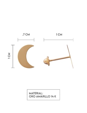Broqueles de luna Giallo Exclusiva de oro con acabado espejo zirconia