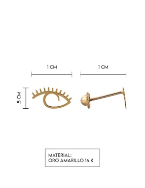 Broqueles de ojo Giallo Exclusiva de oro con acabado espejo