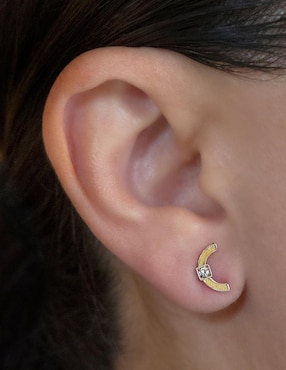 Broqueles circulares Giallo Exclusiva de oro con acabado espejo zirconia