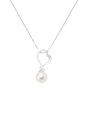 Colgante Y Dije De Corazón Fianelli LOB De Oro Blanco 14 K Perla